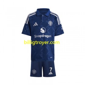 Billige Fotballdrakter Manchester United Beckham 7 Barn Bortedraktsett 2024/25 Kortermet